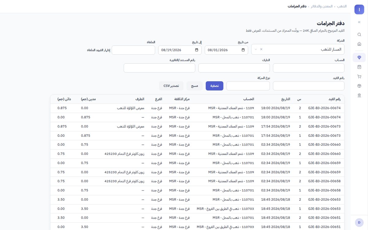 دفتر حركات الجرامات